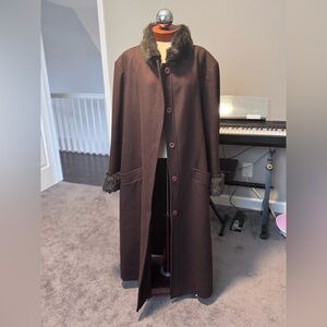 Plus size faux fur coat